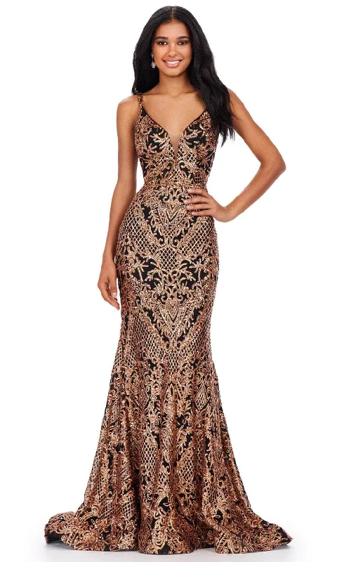 Ashley Lauren 11466 - Low Back Sequin Prom Dress