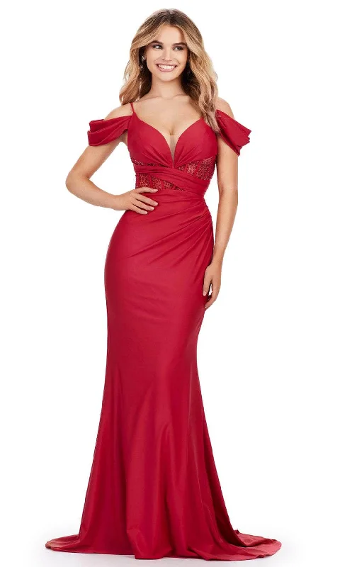 Ashley Lauren 11536 - Cold Shoulder Jersey Prom Gown