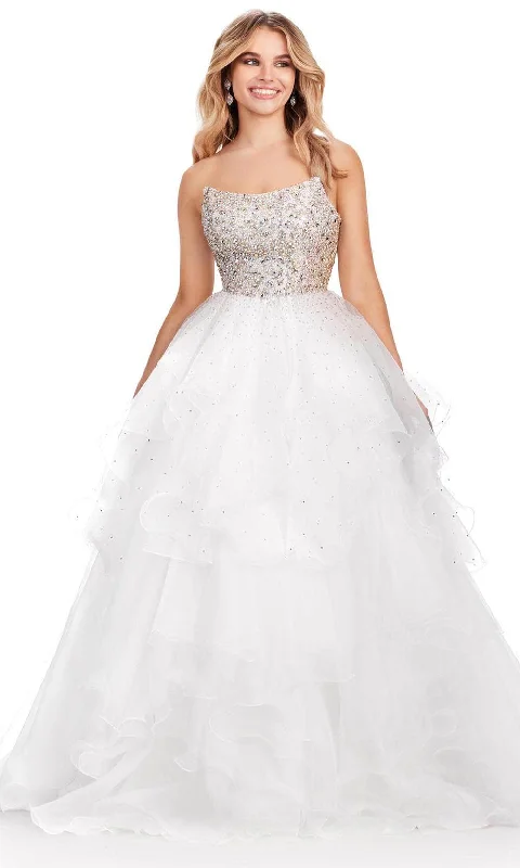 Ashley Lauren 11545 - Scoop Organza Ruffled Ballgown