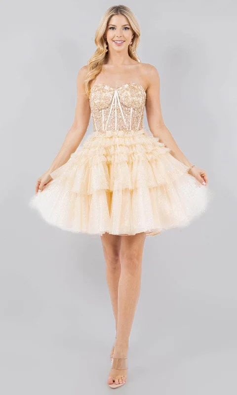 Cinderella Couture 5133J - Sweetheart Ruffled Cocktail Dress