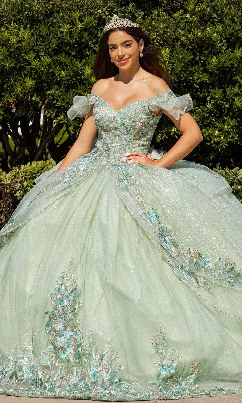 Cinderella Couture 8089J - Off-Shoulder Sweetheart Ballgown