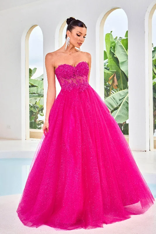 J'Adore Dresses J24016 - Glitter A-Line Prom Dress