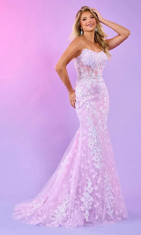 Rachel Allan 70566 - Floral Mermaid Prom Dress