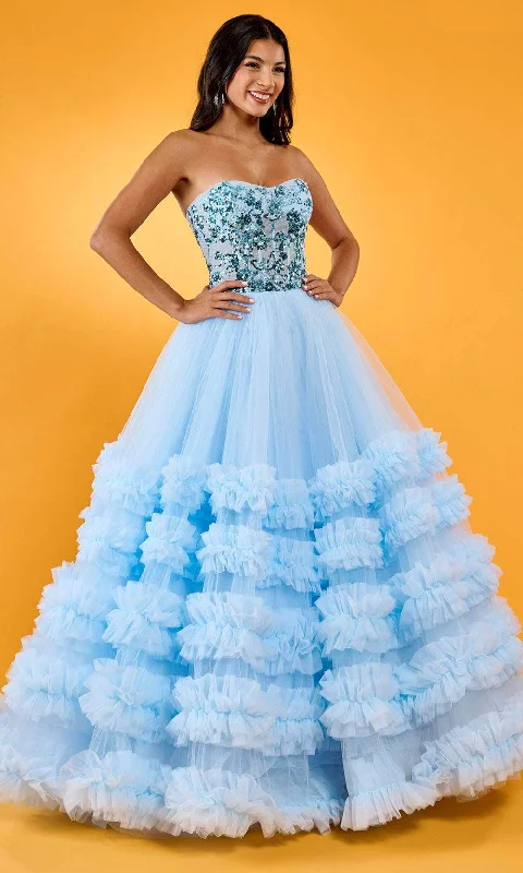 Rachel Allan 70621 - Sweetheart Ruffled Tulle Ballgown