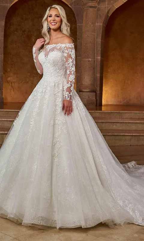 Rachel Allan RB3196 - Long Sleeve Illusion Bridal Gown