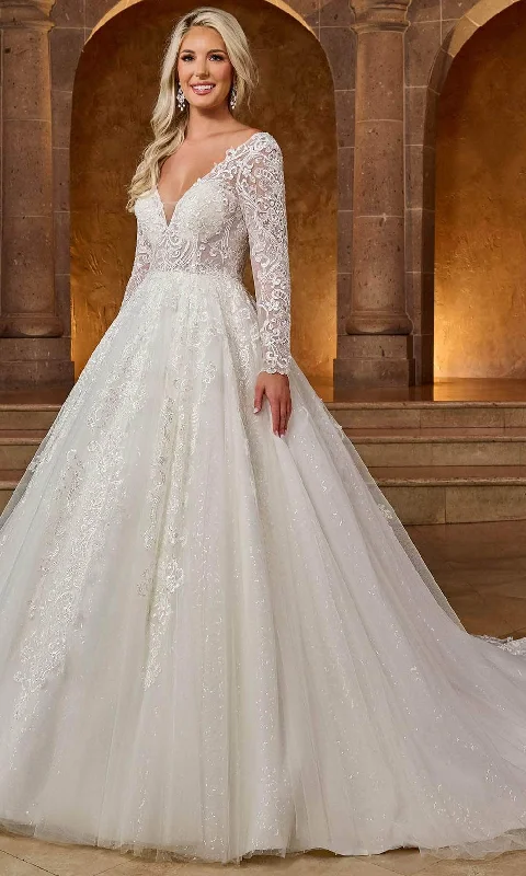 Rachel Allan RB4180 - Sequin Lace Bridal Gown