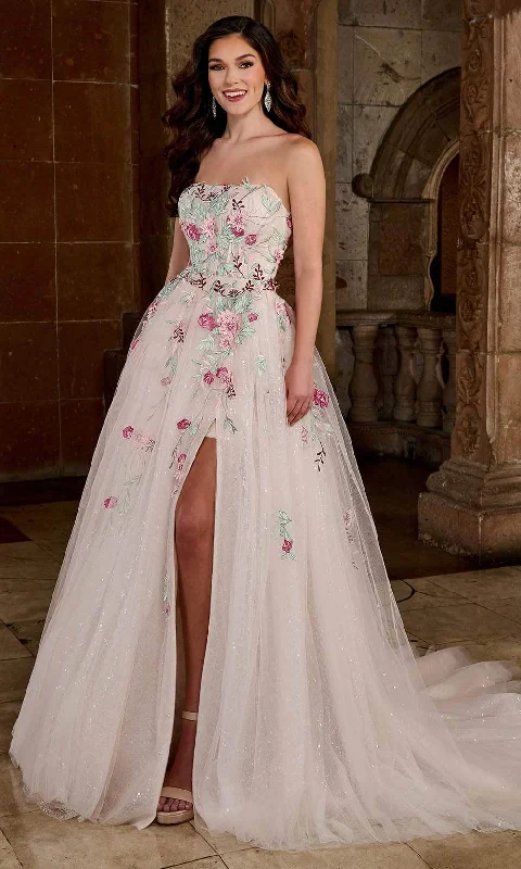 Rachel Allan RB5053 - Strapless Embroidered Gown