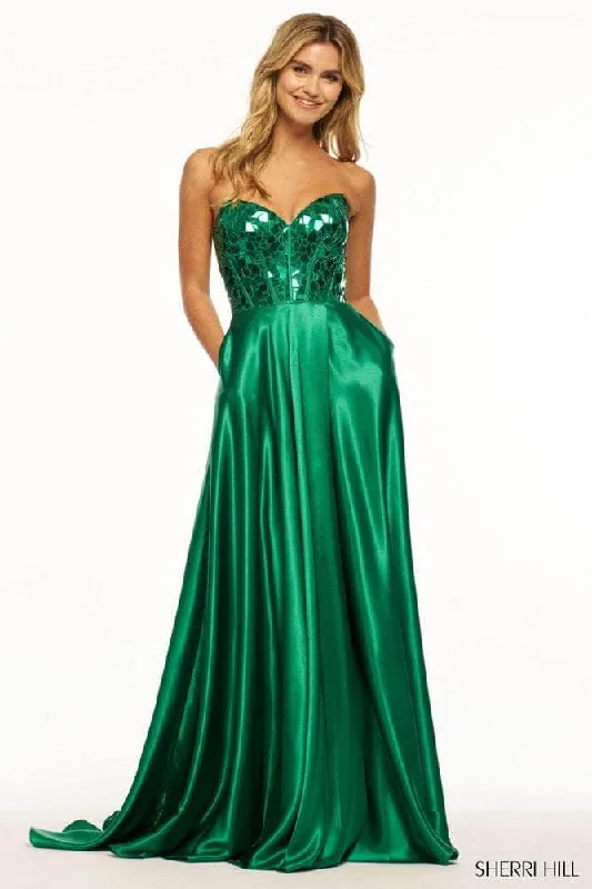 Sherri Hill 56041 - Cut Glass Embellished Strapless Prom Gown