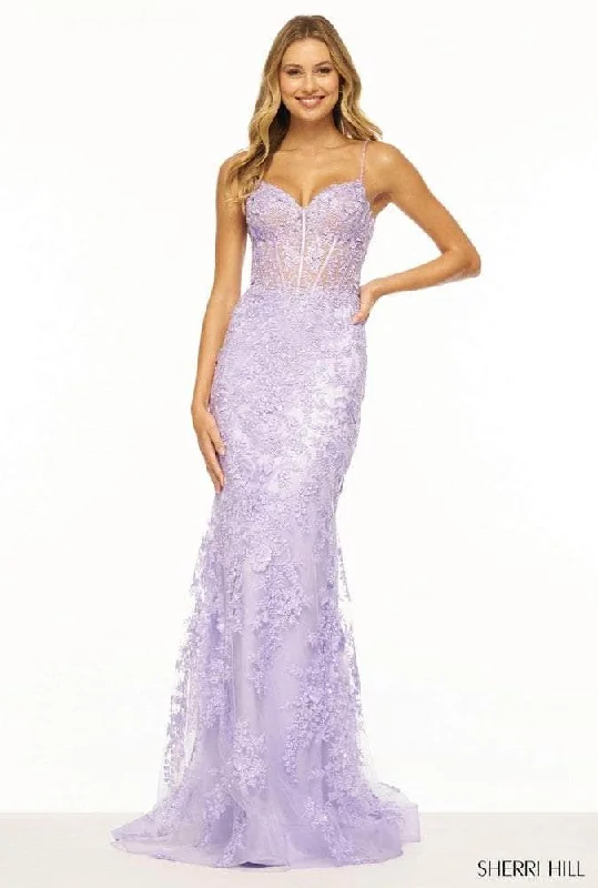 Sherri Hill 56252 - Lace Corset Bodice Prom Gown