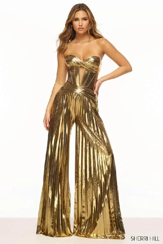 Sherri Hill 56404 - Sweetheart Metallic Jumpsuit