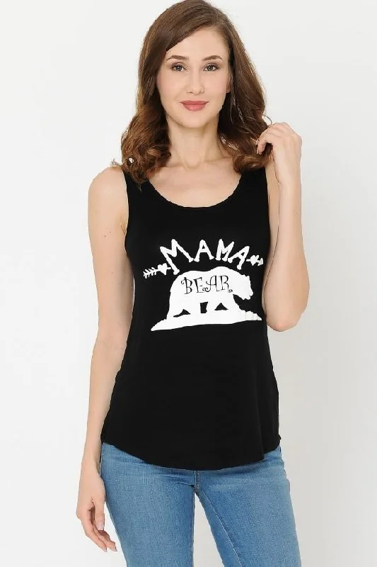 Womens Mama Bear Tank Top | Graphic Print Plus Shirt